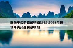 医保甲类药目录明细2020,2021年医保甲类药品目录