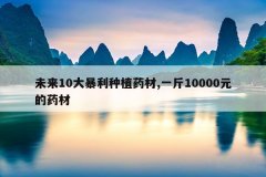 未来10大暴利种植药材,一斤10000元的药材