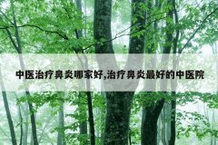 中医治疗鼻炎哪家好,治疗鼻炎最好的中医院