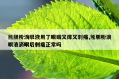 熊胆粉滴眼液用了眼睛又痒又刺痛,熊胆粉滴眼液